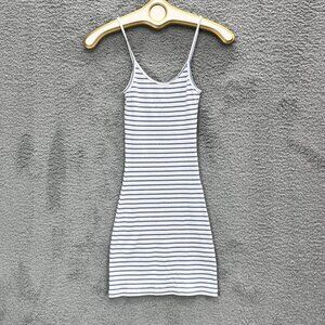 Brandy Melville Summer Tank BodyCon Mini White Dress Cotton Summer OS XS S